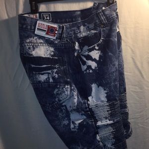 Bleached washed jean shorts